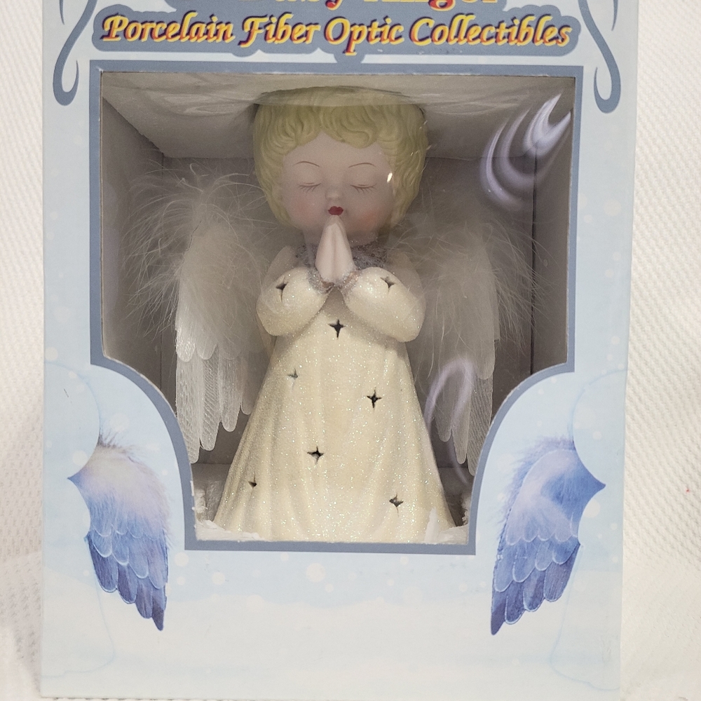 Vintage 8" Baby Angel Praying fiber optic